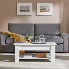 Butterslay 1PC Rustic Lift-Top Coffee Table, Center Table With Hidden Compartment & Open Shelf, Space-Saving Side Table For Living Room, Reception Room, Office - trắng - Xem 10