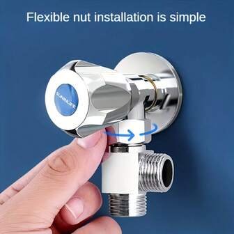 1 pieza Conector de válvula en forma de T de latón: 1 entrada, 2 salidas, sin batería requerida, apta para lavadora y grifo de ducha, hecha de latón y acero inoxidable