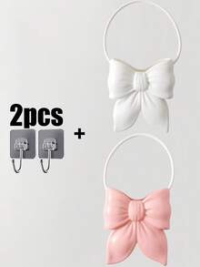 1/2个粉色/白色蝴蝶结悬挂花瓶，装饰花瓶，花瓶，墙面装饰，适用于客厅/卧室 - 彩色 - 查看 11