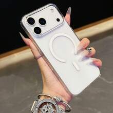 防震磁吸充电手机壳，带摄像头保护，兼容 17/17 Air/17 Pro/17 Pro Max，透明亚克力超薄保护壳，也适用于 13/11/16 Pro Max/15/14 Plus/12 Mini/XS Max/7/8 Plus/16e，春季礼物，生日派对，复活节，妈妈的理想之选 - 無色 - 查看 7