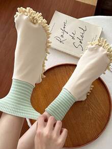 2025 New Personalized Loose Foot Cover Dragging Socks, Postpartum Socks, Autumn/Winter Sleep Socks, Multi-Functional High Elasticity Socks, Unisex Stripe Mid-Calf Socks