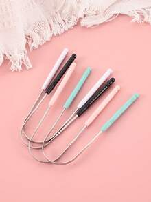 4pcs/1pc Professional Stainless Steel & Plastic Handle U-Shaped Tongue Scraper, Tongue Cleaner, Tongue Brush For Oral Care, Reduce Halitosis, Improve Oral Hygiene, Convenient Oral Care Tool - Multicolor - View 9