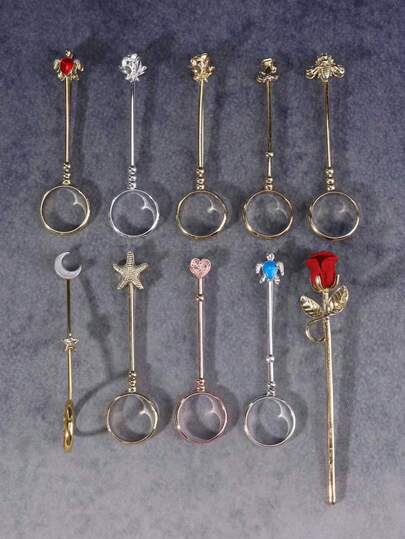 1pc Metal Adjustable Cigarette Holder, Various Shapes Available Such As Starfish, Turtle, Cherry, Rose, Heart And More, Smoking Accessories