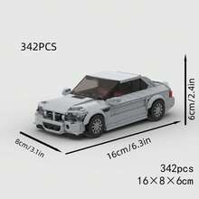 Pink/Gray Supercar Racing Car Classic MOC Building Block Car Set, DIY Buildable Car Toy Model For Adults, City Tech Champion Cup Series, Suitable As Birthday, Halloween, Christmas Gift