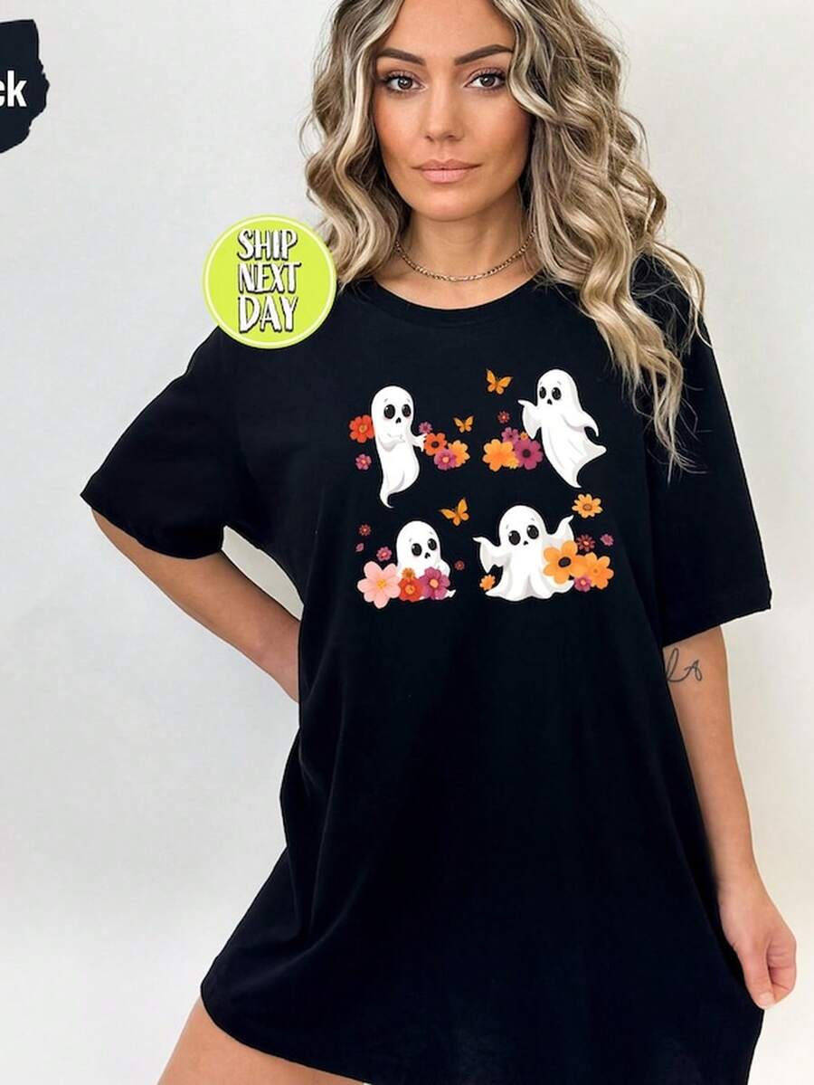 Gothic Raven T-Shirt With Crow EmbroiderY1 Style Print F-Antasy D-ND Witchy Dark AC-Ademia Goblincore220gsm Breathable Pure Cotton T-Shirt – Lightweight And Soft, Perfect For Everyday Wear, Fitness Training, Or Holiday Leisure. Also An Ideal Choice For Birthdays Or Everyday Surprises. - 黑色 - 查看 1