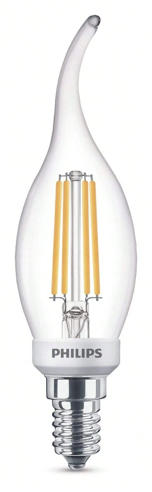 Philips - Bombilla decorativa LED filamento, E14, 2 W, equivalente a 40 W, estilo vintage - Blanco - Ver 1