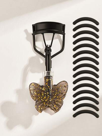 Wimpernzange & Ersatzpolster Set, langanhaltend Nutzung, längere & vollere Wimpern, bequemer Griff, einfach zu bedienen, Augen-, professionelles Make-up & Beauty Werkzeug