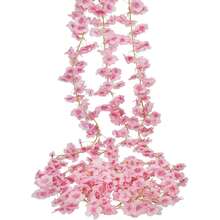 1/80pcs Artificial Cherry Blossom Vine - Faux Sakura Flower Garland, Suitable For Home, Garden, Wedding Arch, Party Decor, Spring - Pink - View 1