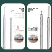 VersióN MejoradaHerramienta De ElevacióN De PestañAs 2 En 1, Herramienta Separadora De PestañAs De Doble Extremo De Acero Inoxidable, Suministros De ExtensióN De PestañAs (Plata)Estilo - pago - Ver 8