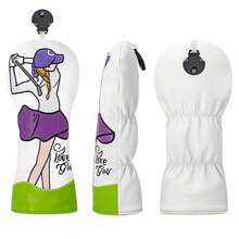 Ladies Swing Golf Club Head Cover; White Golf Club Protective Cover; PU Waterproof Material; Better Protect The Golf Club; - White - View 5