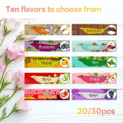 A Set Of 20/30 Fruit-Flavored Rolling Papers. 110mm King-Size, 32 Sheets Per Pack With Fruit Patterns. 10 Flavors, Slow-Burning, Practical Accessories, Perfect For Parties, Holiday Gifts, And Smokers.