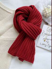 1pc Solid Color Knitted Scarf, Soft & Gentle For Kids, Suitable For Daily Wear, School, Outings, Festivals, Fashion Accessory For Children - Multicolor - View 13