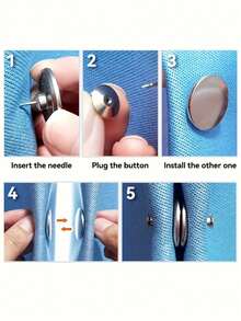 16/24 Pairs Classic Metal Curtain Magnetic Buckle Strap With Rear Nail, Suitable For Home, Bedroom, And Office Curtains - Easy To Install, Tool Free, Reusable - Silver - View 8