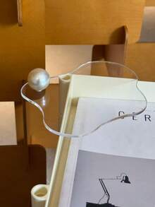 1 Stück asymmetrischer Perlmutt-Untersetzer aus Acryl, hitzebeständige Matte, luxuriöse perlmuttfarbene Dekorplatte für Tischdekorationen, hochwertige minimalistische Dekoschale für Esstisch, Couchtisch, Schminktisch, Sideboard, Eingangsbereich, Wohnzimmer, Hochzeit, Feiertage, Partys, saisonale Geschenke, Gastgebergeschenke, Einweihungsgeschenke, Thanksgiving, Weihnachten, Neues Zuhause, elegante Tischdekoration - Transparent - Übersicht 4