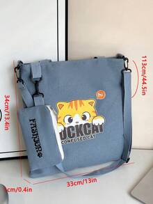 Canvas Tote Bag, Suitable For StudentsOne Shoulderer Bag, Crossbody Canvas Bag, Versatile & Large Capacity Backpack