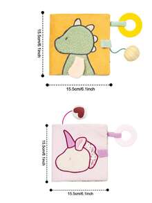 1 cuốn sách vải cho bé, họa tiết khủng long hoạt hình, kỳ lân, bướm và rùa, đồ chơi học tập giác quan, phù hợp cho trẻ sơ sinh, vải bền, quà tặng giáo dục, sách vải chơi cho trẻ nhỏ, sách cho bé, sách cho trẻ sơ sinh, sách mềm cho bé. - Nhiều màu - Xem 3