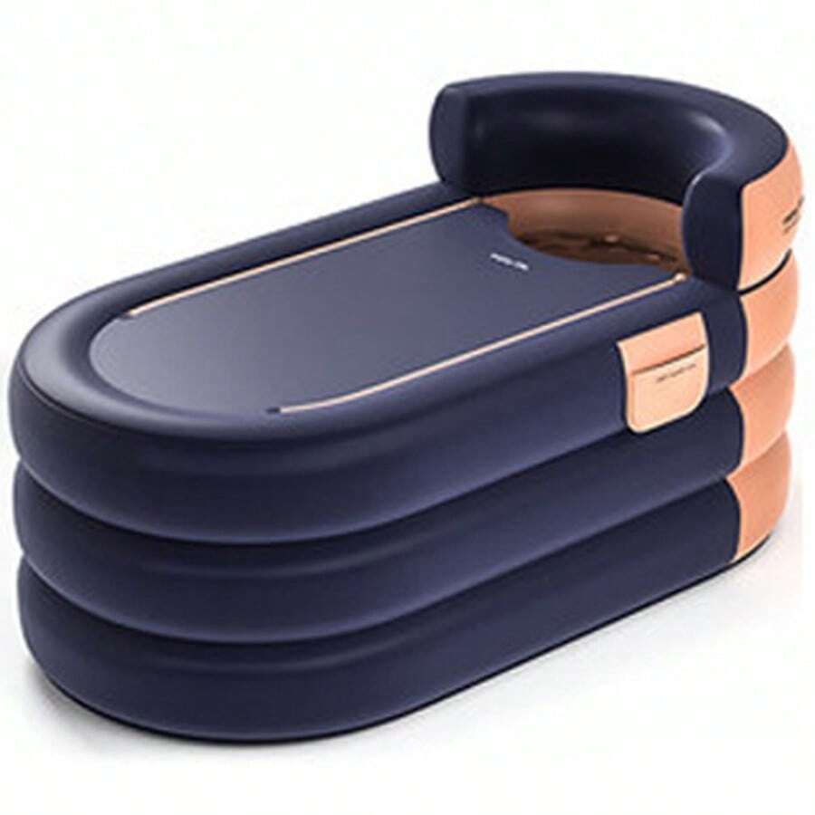 Tina inflable para espacio, tina de hidromasaje plegable, tina de baño de spa para el hogar, baño, balcón, patio, jardín - Accesorio de piscina inflable con aire. - Azul - Ver 1