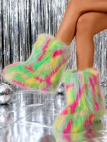 New Winter Warm Plush Faux Fur Snow Boots For Women - Dark Grey & Brown & Black Ankle Booties With Soft Lining, Cozy Slip-On Design For Cold Weather Outdoor & Indoor Wear Unisex Short Ankle Faux Raccoon Fur Snow Boots - Solid Classic Color, Super Smooth Fur Touches The Ground, Perfect For Christmas & Halloween, Y2K Style! Y2K Fashion Men's & Women's Snow Boots - Faux Raccoon Fur, Silky Smooth Floor-Reaching Fur, Solid Classic Shade, Ideal For Christmas & Halloween! Short Ankle Unisex Snow Boots With Faux Raccoon Fur - Solid Classic Color, Ultra-Smooth Fur Hits The Ground, Must-Have For Christmas & Halloween, Edgy Y2K Vibe! Christmas & Halloween Essential Faux Raccoon Fur Snow Boots (Unisex) - Solid Classic Hue, Smooth Fur Touches The Floor, Stylish Y2K Look! Y2K Short Ankle Snow Boots For Men & Women - Faux Raccoon Fur, Super Smooth Floor-Length Fur, Solid Classic Color, Great For Christmas & Halloween Celebrations! - 彩色 - 查看 4