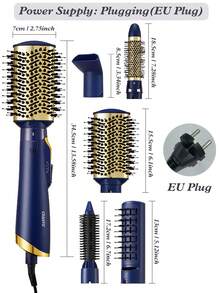 CRASTS 5-In-1 Hot Air Brush Set - Blow Dryer, Straightener, Curler, Flat Iron, Curling Iron, Styling Tools For Long-Lasting Hairstyles