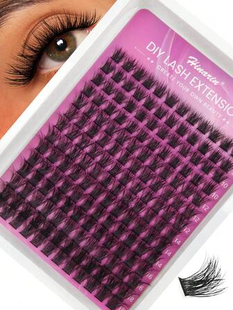 HINARIN 168 Pcs C Curl Individual Lashes Clusters Eyelash Extensions False Eyelashes DIY Lash Extension Reusable False Eyelashes Natural Look Mix 8-18mm