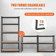 Storage Shelving Unit, 5-Tier Adjustable, 2000 Lbs Capacity, Heavy Duty Garage Shelves Metal Organizer Utility Rack - Black - 黑色 - 查看 8