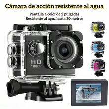 Cámara de acción impermeable 1080P 12MP Full HD cámara deportiva submarina 30M, videocámara de gran angular de 140 grados con múltiples accesorios - aleatorio - Ver 1