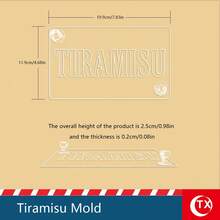 1 tấm phim acrylic trong suốt in hình Tiramisu. Tấm bìa in logo món tráng miệng Tiramisu kèm khuôn rỗng ghi lời chúc ngắn. Khuôn trang trí bánh Tiramisu cho lễ Eid Al-Adha, thích hợp làm quà tặng sinh nhật, quà tặng cuối tuần, quà tặng ngày lễ, quà chúc mừng đính hôn, quà tặng trang trí tạo không khí ấm cúng cho gia đình trong tháng Ramadan. - trắng - Xem 21