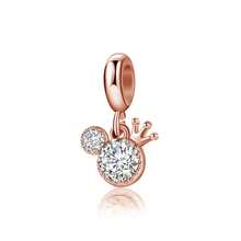 1pc Rose Gold Plated Beaded Pendant, Styles Include Heart, Ginkgo Leaf, Key, Travel, Snowflake, Etc. Suitable For Customizing Existing Bracelets And Necklaces With DIY Decoration. - Rose Gold - View 13