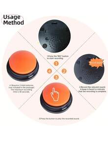 8个/1个狗狗语音通话按钮套装，8种颜色，带录音功能，狗狗训练响片，用于沟通交流，带30秒可录音功能的语音按钮，宠物训练蜂鸣按钮，适用于狗狗