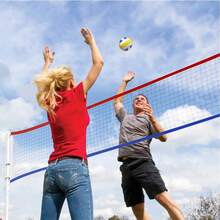 Red de Voleibol Profesional Resistente de 32 x 3 Pies - Portátil Con Borde Resistente Al Desgarro Para Interior, Exterior, Patio, Alberca, Playa - Blanco - Ver 4