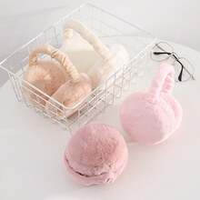 Paraorecchie in morbido pile unisex, paraorecchie pieghevoli spessi, paraorecchie caldi e antivento, design alla moda a forma di hamburger, accessorio invernale essenziale