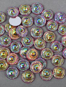 50 piezas/paquete, Rhinestones de resina redondos de 14 mm, Rhinestones de resina coloreados y con efecto AB, Rhinestones de resina de fondo plano para decoración DIY en ropa, bolsos, zapatos y manualidades