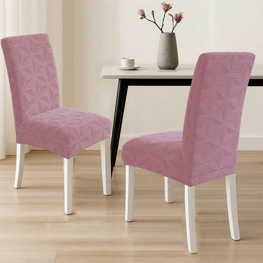 YSTYLE Chair Covers With Backrest 2/4/6 Pieces, Stretch Chair Covers, Living Room Kitchen Chair Covers, Universal Cat Scratch-Resistant Chair Cover, Modern Stain-Resistant Chair Cover - Pink - View 1