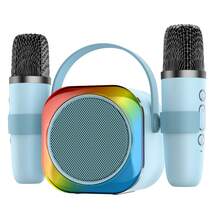 ODAPTO جهاز كاريوكي صغير مع ميكروفونين لاسلكيين، مناسب للأطفال والبالغين، سماعة بلوتوث محمولة، هدية مثالية لعيد ميلاد المراهقين من عمر 3-13 سنة، ترفيه منزلي للأولاد، حفلة عيد الميلاد - متعدد الألوان - مشاهدة 9