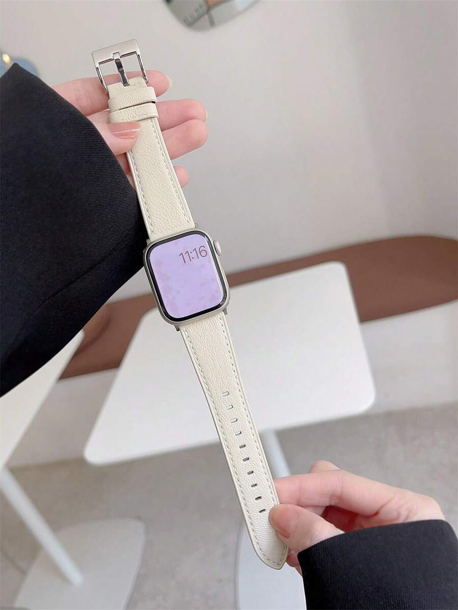 1条柔软皮革表带，兼容，女士运动风格，适用于38mm、40mm、41mm、42mm、44mm、45mm、46mm、49mm表盘尺寸，兼容 Series 10/9/8/7/6/5/4/3/2/1 SE Ultra。 - 銀 - 查看 1