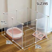 Large Indoor Pet Fence, Freestanding Cat Cage Dog Playpen With Spacious Area, Modular Assembly Cat Crate - Multicolor - View 7