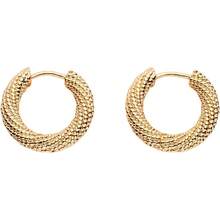 Huggie Hoop Earrings Women 18 K Gold Hoop Earrings Twisted Rope Round Hoop Earring Simple Minimalist Jewelry - 1 - Xem 1