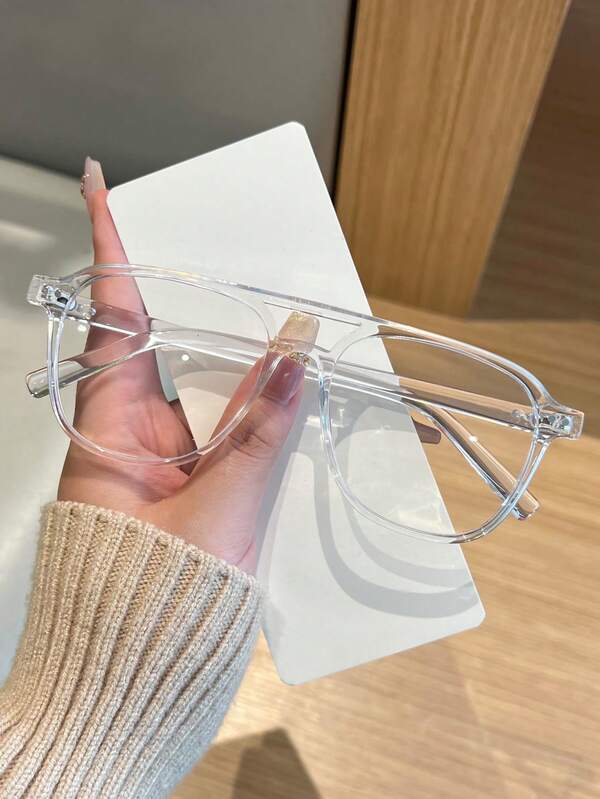 1 Pair Women's Beige Brown Leopard Cat Eye Flat Glasses, Y2K Fashion Decorative Glasses, TR Metal Rivet, Suitable For Computer Office, Decoration, Student Study, Reading, Light, Business Meetings