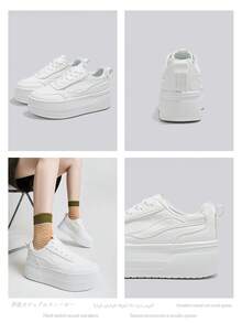 Alan Vincent【免费退换货】【厚底增高系列】新款女士休闲鞋，女士厚底鞋，白色鞋，舒适运动鞋，增高6厘米，派对鞋，适合娇小女性，运动时尚休闲风格