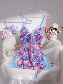 2pcs/Set Sexy Lace Patchwork Mesh Print Slit Bodycon Skirt