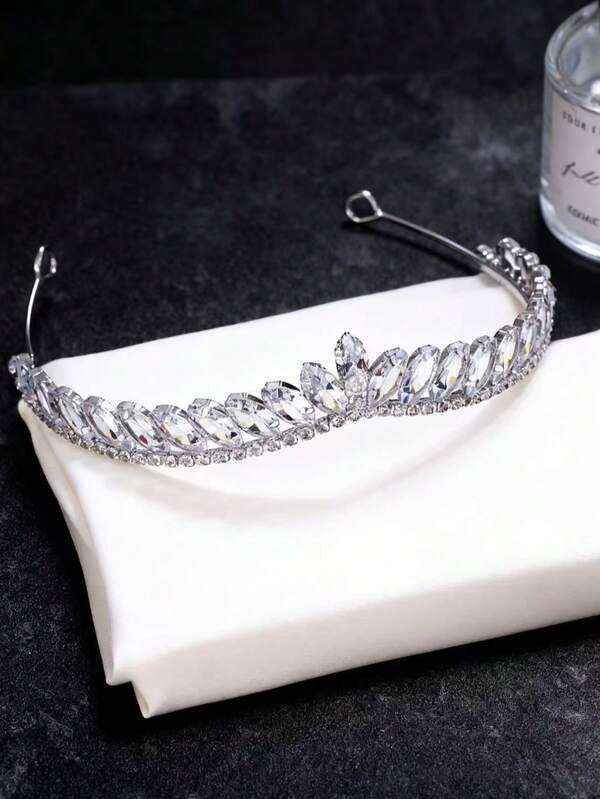 1pc Crystal 3D Zirconia Stone Bridal Hair Hoop, New Zirconia Bride Headpiece, Birthday Crown, Wedding Headpiece