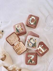 Customized Text Korean Style Internet Celebrity Portable Jewelry Box Storage For High-End Exquisite Jewelry Necklaces, Rings, Earrings, Earrings, Jewelry Storage Box Velvet Portable Jewelry Box Ring Necklace Bracelet Jewelry Box Square Velvet Faux Pearl Jewelry Box Portable Mirror Jewelry Box Storage For High-End Velvet Jewelry Necklaces, Rings, Earrings, Earrings, Jewelry Accessories Back To School,Home Refresh,Customized Jewelry Boxes,Chic Autumn,Home & Living,Haunt Your Home,Souvenirs,Reusable,Adorable,High-Quality,Elegant Living,Artful Living - Multicolor - View 7