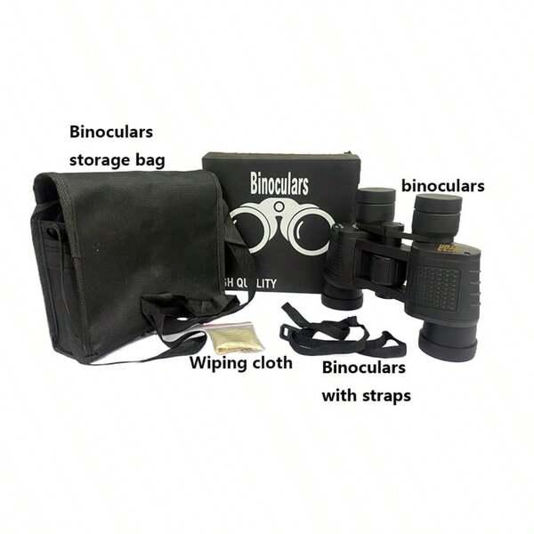 1 pieza Telescopio binocular V.FAR HD negro con recubrimiento multicapa FMC, portátil, con objetivo de 35 mm y ocular de 20 mm, para observación de paisajes, aves, juegos, conciertos y turismo