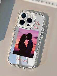 Ốp lưng điện thoại in ảnh cá nhân/thú cưng theo yêu cầu, thời trang, cá nhân hóa, trong suốt, dày dặn, phản quang toàn diện, tương thích với iPhone 11 12 13 14 15 16 Pro Max, thích hợp cho Ngày Valentine, Kỷ niệm, Sinh nhật, Ảnh đời sống, Bạn thân, ốp điện thoại 2025, Ốp điện thoại dễ thương - Trong sáng - Xem 2