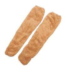 Calcetines largos de pelo para dormir en invierno, suaves, gruesos y transpirables, calcetines de felpa, calentadores de piernas, marrones. - Marrón - Ver 2