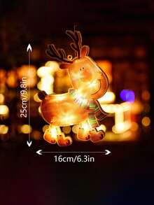 1 Set Christmas String Lights/Suction Cup Lights, Hanging Snowman Santa Claus Christmas Tree Decorative Lights, Window Display Decor, Holiday Celebration, Camping Atmosphere Lighting