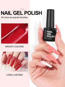 coscelia 5PCS Gel Polish Semi-Permanent Set-Red Pink Green Gold Glitter Gel Nail Polish, Manicure Supplies For Women DIY Home Salon Christmas Nails Gifts