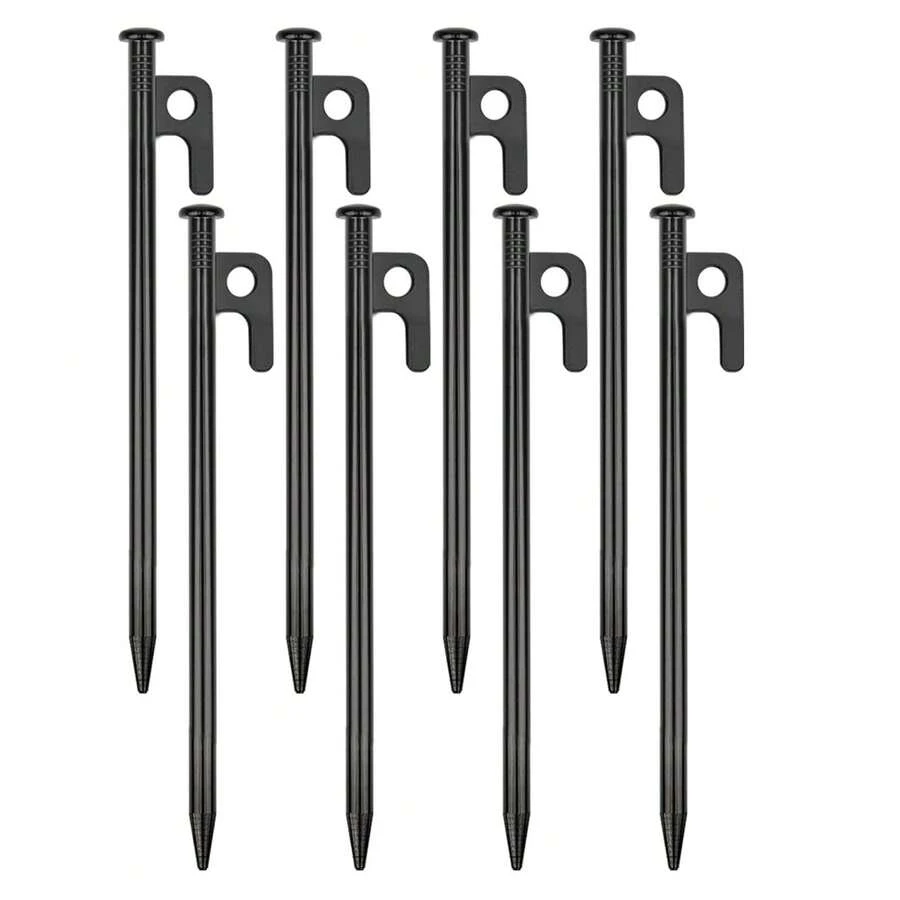 Tent Stakes Heavy Duty Metal Tent Pegs For Camping Steel Tent Stakes 8 Inch Unbreakable And Inflexible