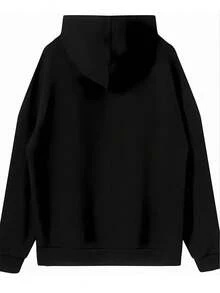 [2025 nueva llegada] otoño invierno hombre con capucha patrón de hoodies diseño de impresión casual caliente manga larga hoodies hombre holgado top versátil - Negro - Ver 3