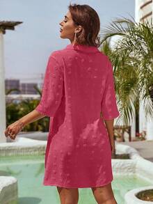 Women's Swimsuit Cover - Ups White Chiffon Bikini Swimwear Beach Dress Outfits Summer 6HQS - 豆沙紅 - 查看 2